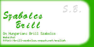 szabolcs brill business card